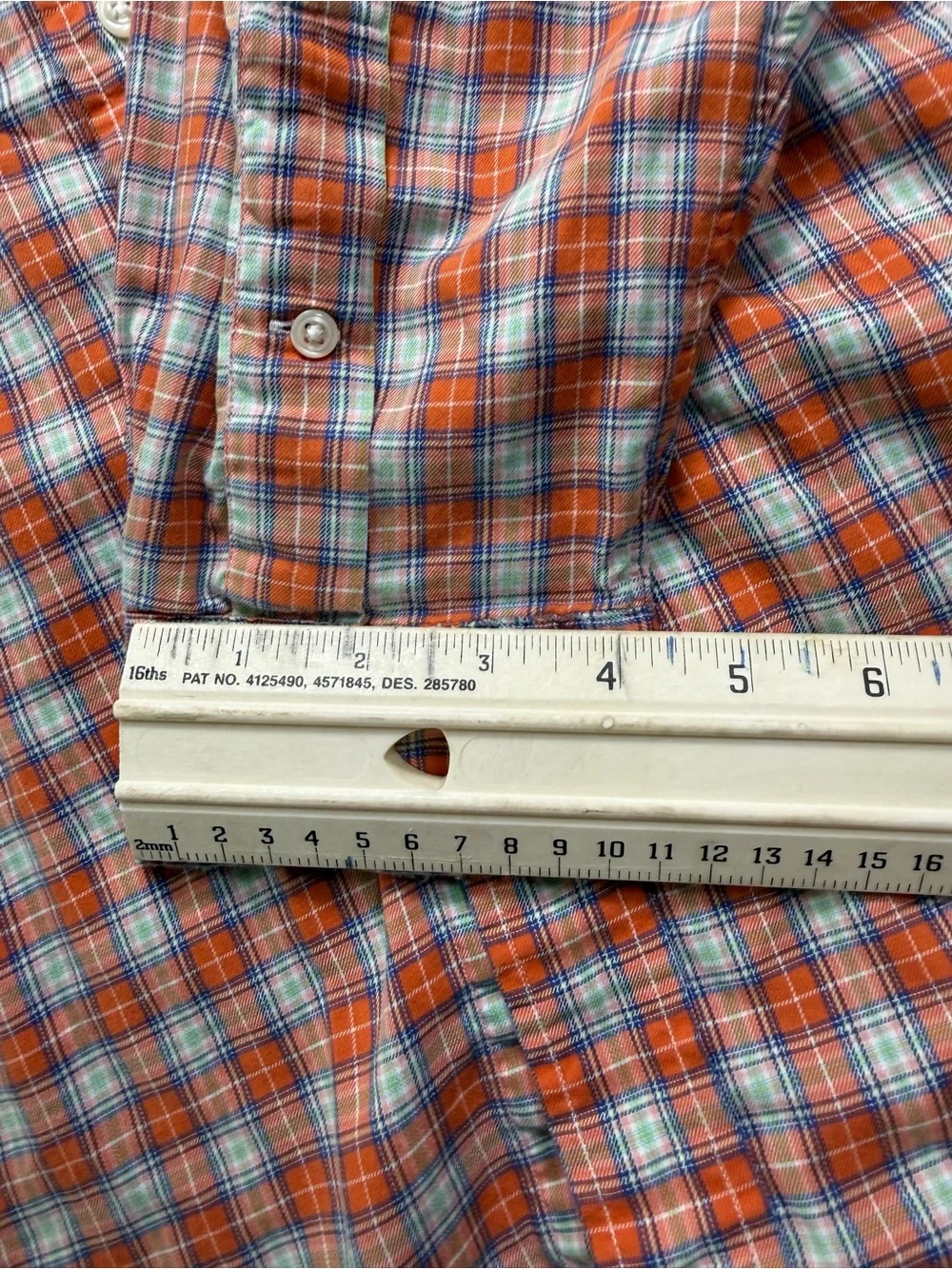 Polo by Ralph Lauren Orange and Blue Plaid Button-Down Shirt